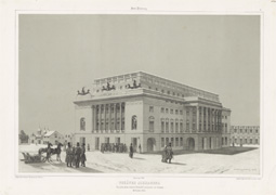 Saint Petersbourg. Théâtre Alexandra : vue prise de la maison Démidoff, perspective de Newski (29 octobre 1839)