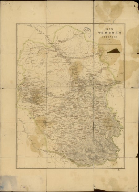 Карта Томской губернии.  83,5 х 62 см