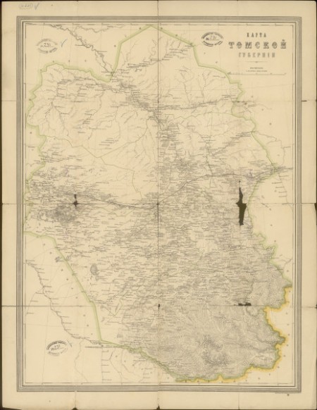 Карта Томской губернии.  71 х 55 см